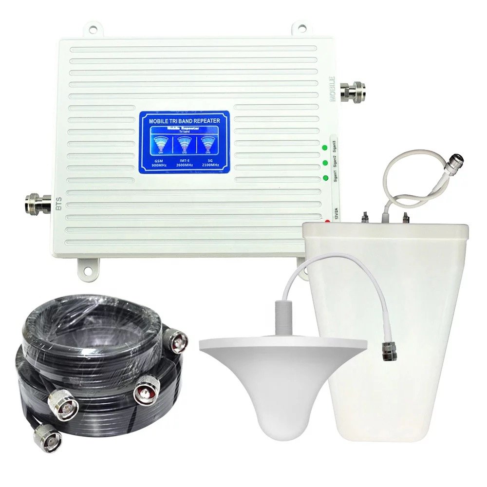 GSM network Mobile signal booster GSM900/DCS1800/WCDMA2100mhz signal repeater 3G 4G 5G wifi signal booster repetidor